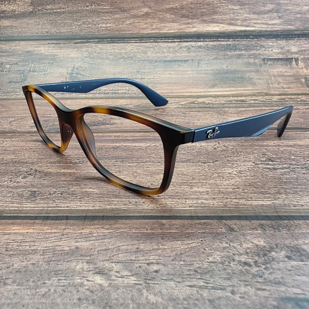 Ray-Ban RB 7047 Tortoise Navy Blue Square Eyeglasses Frames 54-17 140